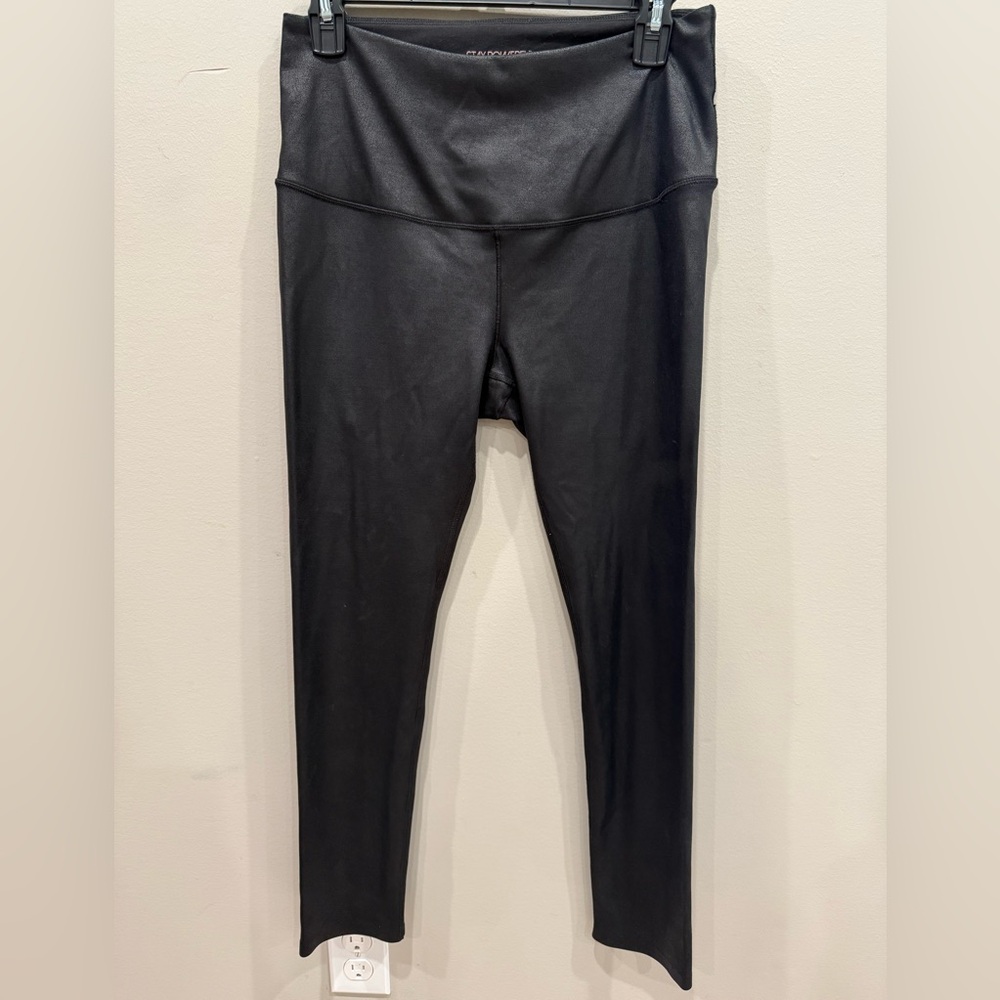 CALIA by Carrie Underwood Power Sculpt Faux Leather Black High Rise Leggings